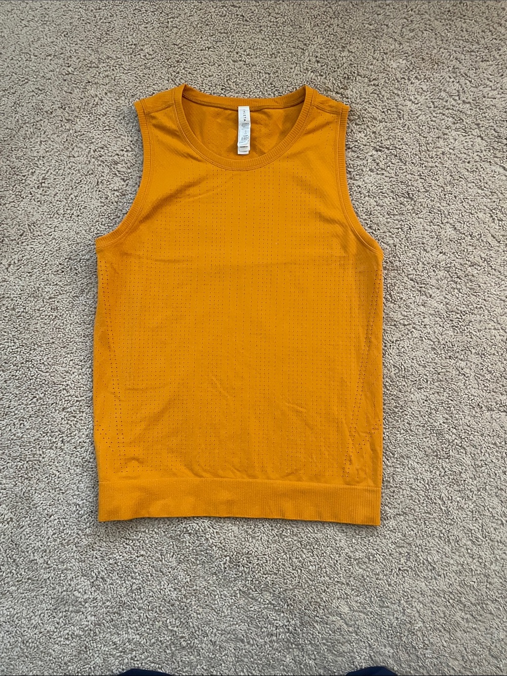 Athleta Perforated Sleeveless Knit Tank - Mustard Yellow